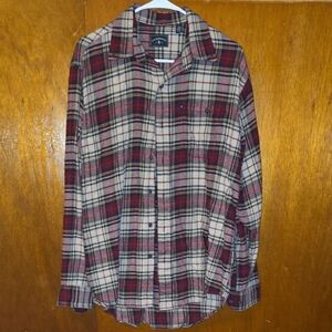 Red and Black Casual Button Down Shirt